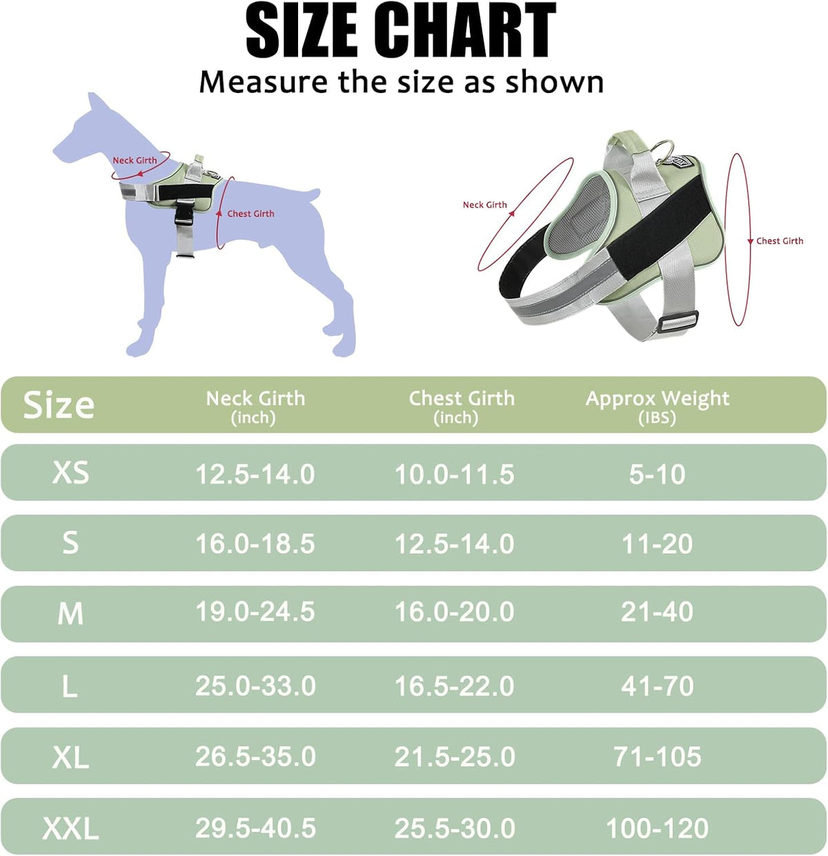 Bolux Dog Harness, No-Pull Reflective Dog Vest, Breathable Adjustable Pet Harness with Handle for