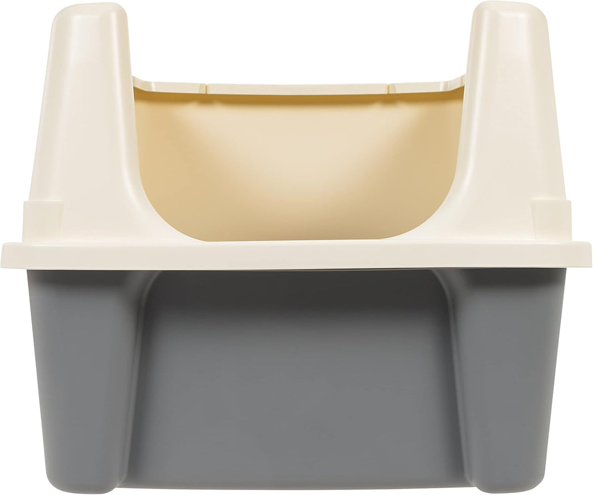 Amazon Basics Large Cat Litter Box with High Sides, Open Top, Includes Scoop, 19 x 15 x 11.75