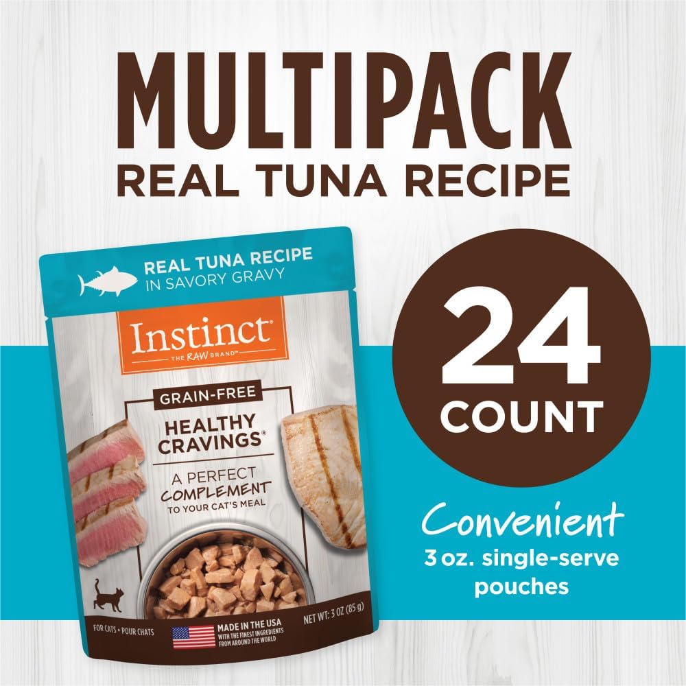 Instinct Healthy Cravings Grain Free Real Tuna Recipe Natural Wet Cat Food Topper by Nature's
