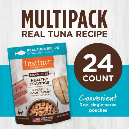 Instinct Healthy Cravings Grain Free Real Tuna Recipe Natural Wet Cat Food Topper by Nature's