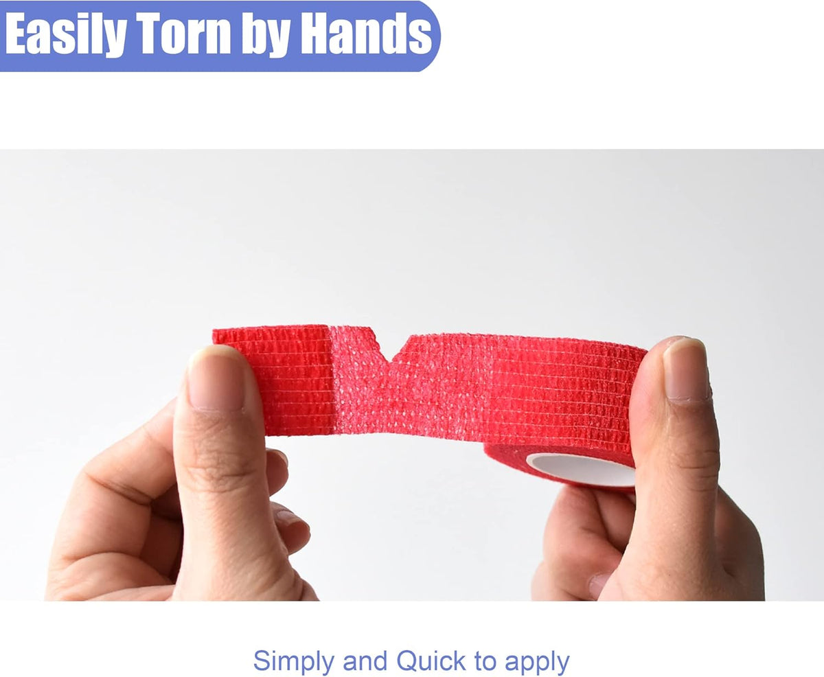 9 Pack 1" x 5 Yards Self Adhesive Bandage Wrap Self Stick Wrap for Ankle, Wrist, Finger, Sports