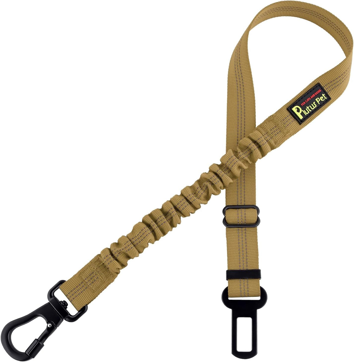 Plutus Pet Dog Seat Belt for Car, Adjustable Dog Car Harness with Carabiner Clip, Reflective Dog