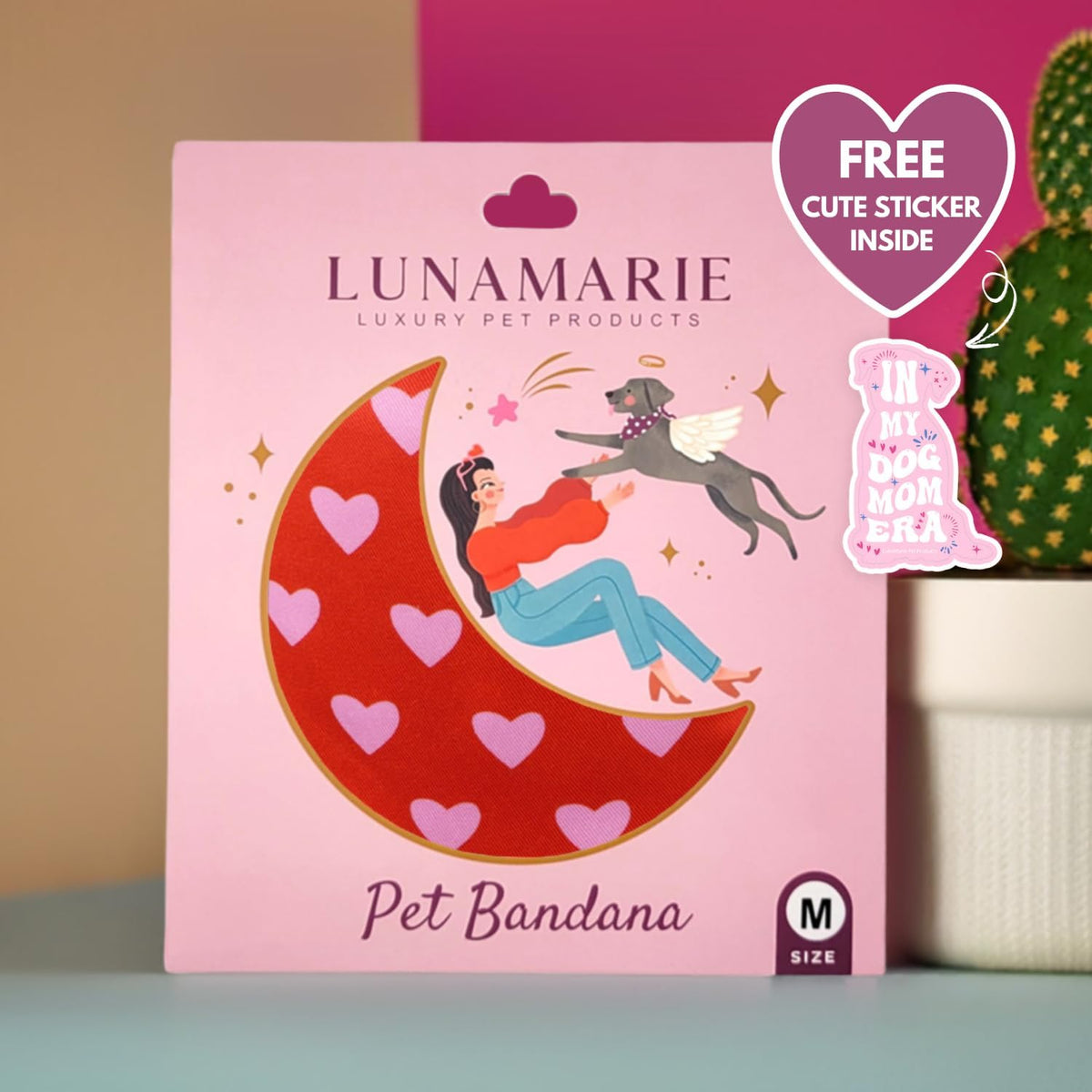 LunaMarie - Luxury Pet Birthday Bandanas -Premium & Silky Poly Fabric | 100% Handmade | Custom