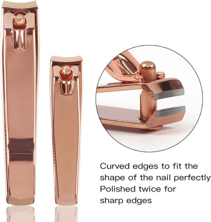 Rocutus 2pcs/Set Portable Nail Scissors Adult Pedicure Nail Clippers Household Small Scissors Foot