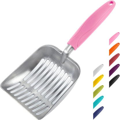 WePet Cat Litter Scoop, Aluminum Alloy Sifter, Kitty Metal Scooper, Deep Shovel, Long Handle, Poop