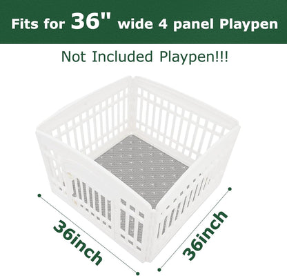 PJYuCien Washable Dog Playpen Mat, 36”x 36”, Leak-Proof Reusable Puppy Pee Pads, Non-Slip Pee Mat