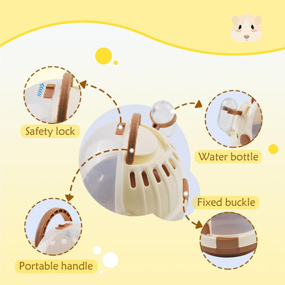 Hamster Carrier Cage Portable Cages Small Animals Carry Travel Case with Water Bottle Plastic