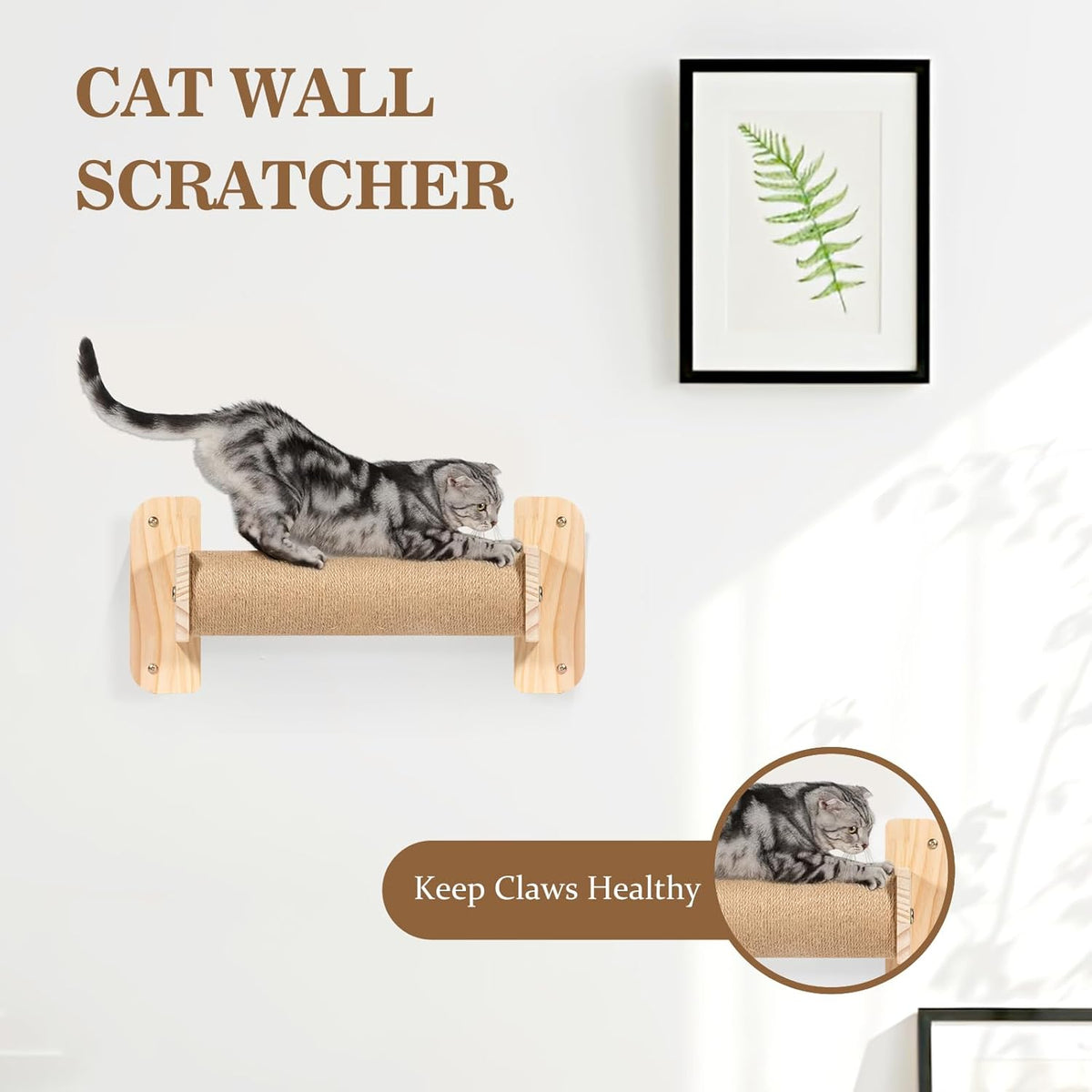 Cat Wall Shelves and Perches, Wall Mounted Cat Furniture with Hammock, Bridge, Tree, Steps and