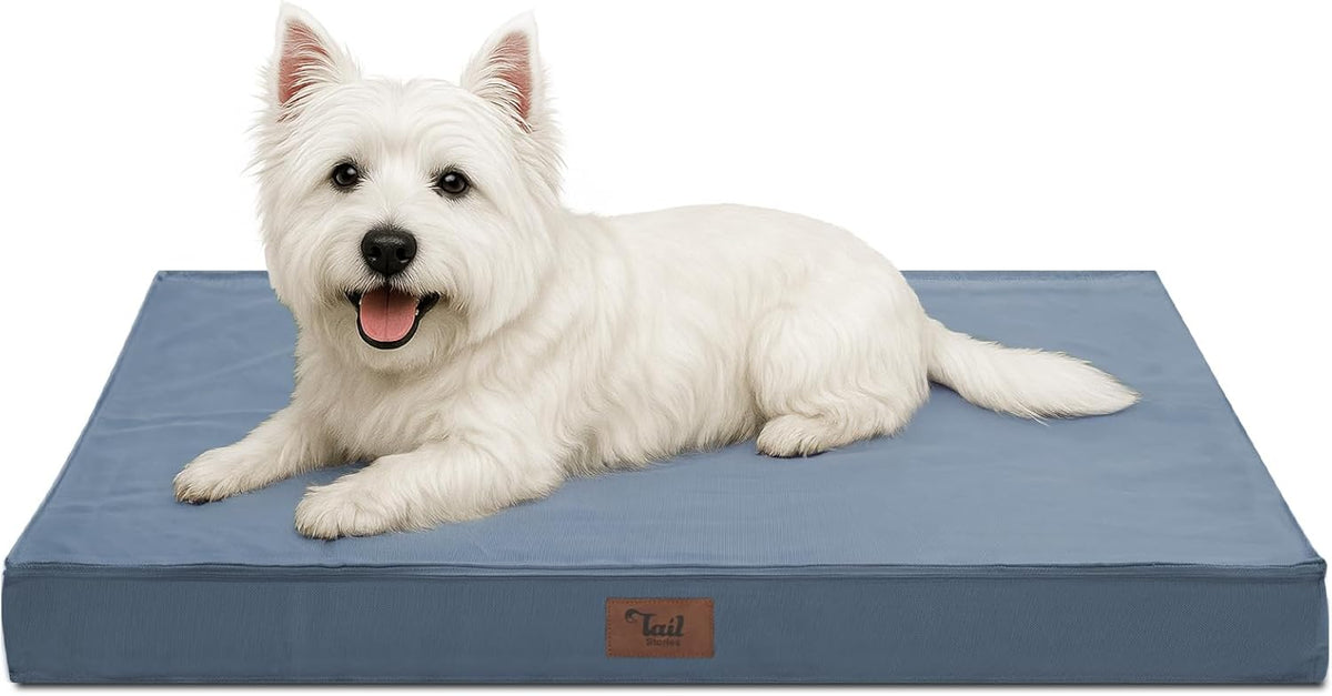 Outdoor Dog Bed for Small Dogs, Waterproof Dog Crate Bed for Small Dogs, Orthopedic Egg Crate Foam
