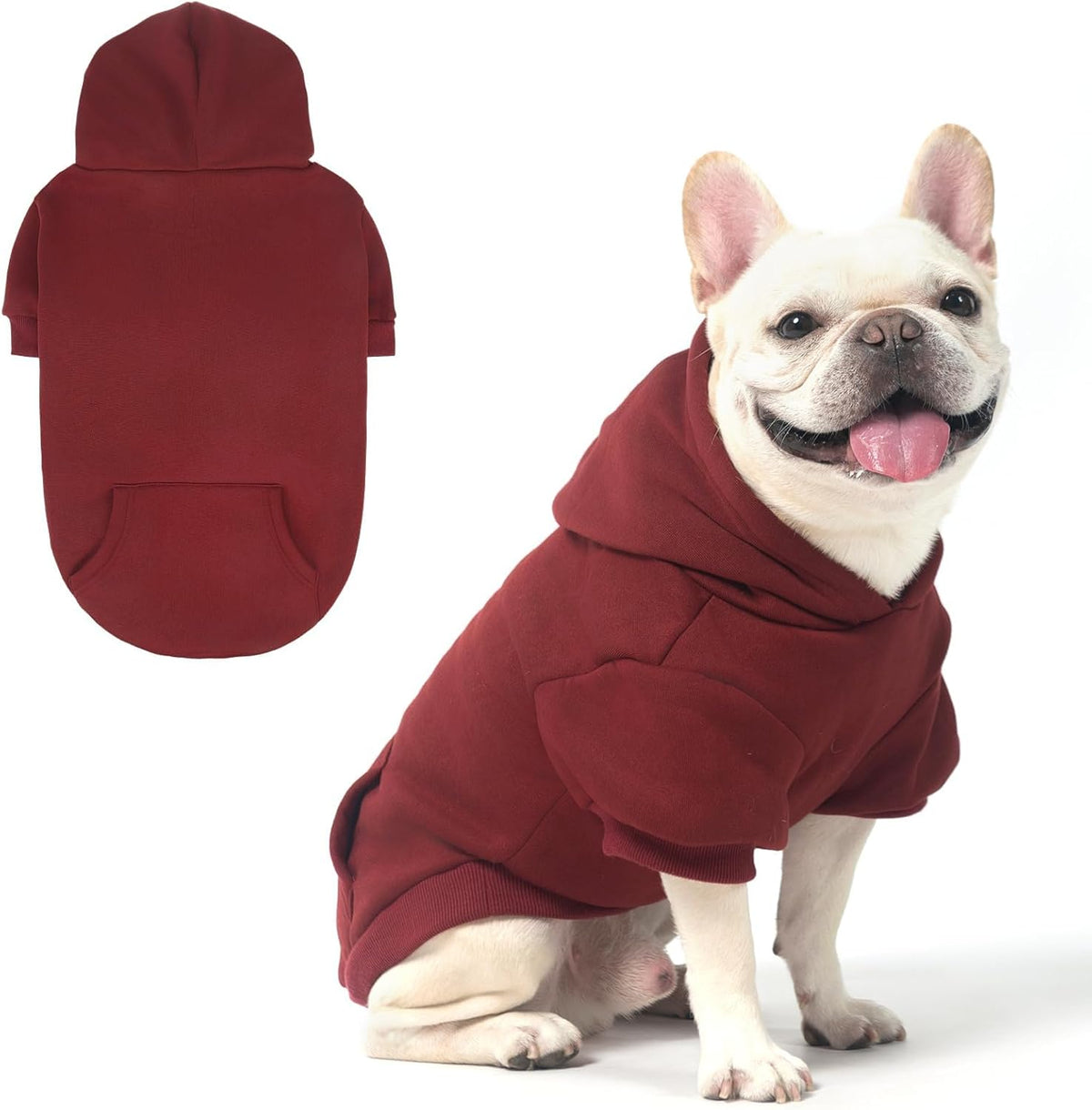 KOOLTAIL Soft and Warm Dog Hoodie Sweater with Leash Hole and Pocket, Winter Coat for Small to
