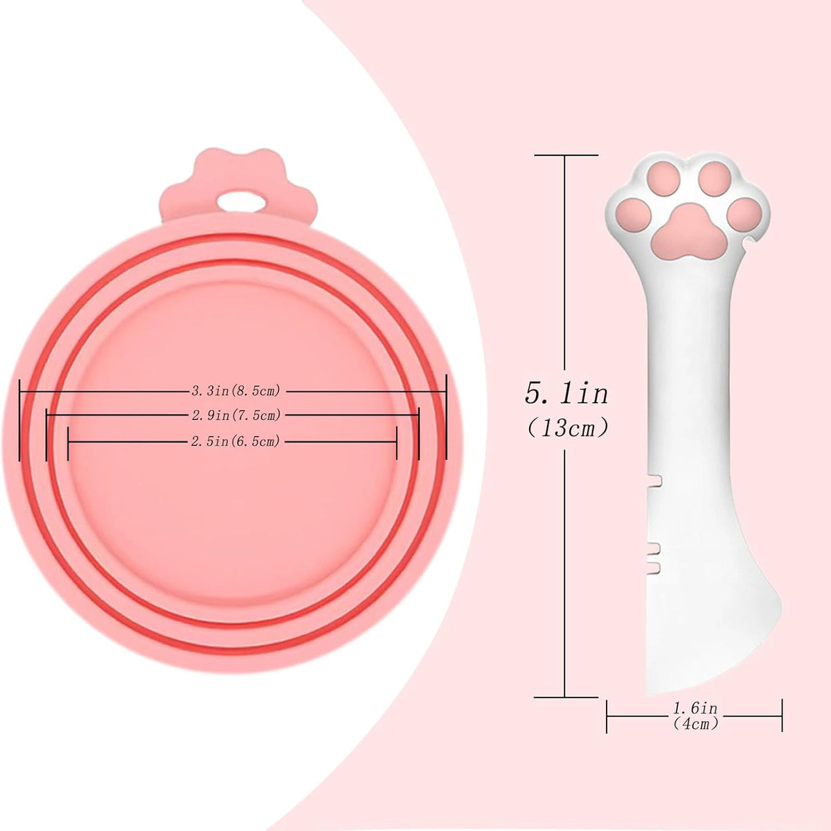Food Can Spoon & Lids, One Multi-Functional Opener Spatula, 4 PCS BPA Free Silicone Universal Can