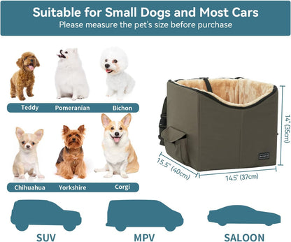 Petsfit Dog Booster Car Seat for Small Dogs, Dog Car Seat with Safety Leash, Suitable for Cars