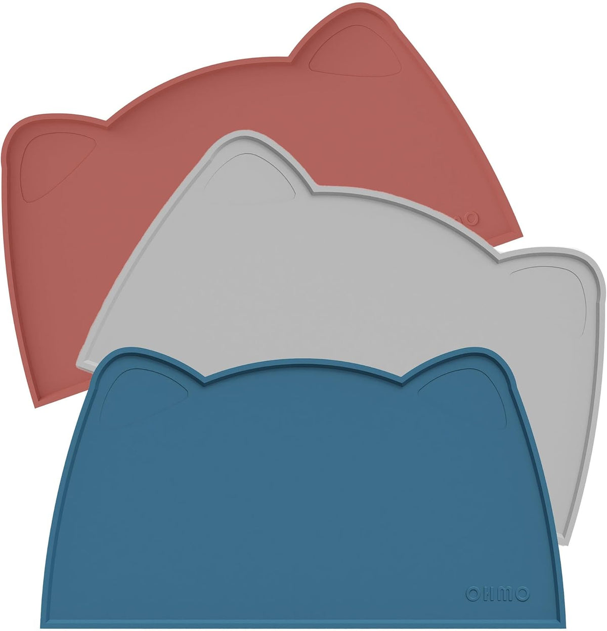 OHMO - Cat Food Mat, Silicone Pet Feeding Mat for Floor Non-Skid Waterproof Dog Water Bowl Tray