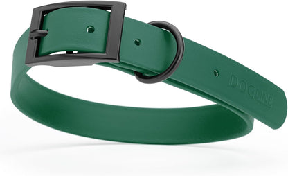 Dogline Biothane Waterproof Dog Collar Strong Coated Nylon Webbing with Black Hardware Odor- Proof