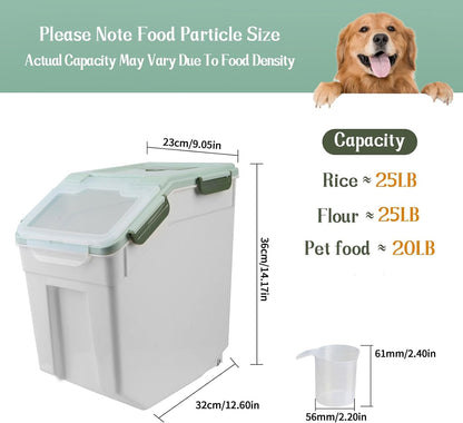 AnRui Large Flour Storage Containers 25Lbs Airtight Rice Storage Container BPA Free Kitchen Pantry