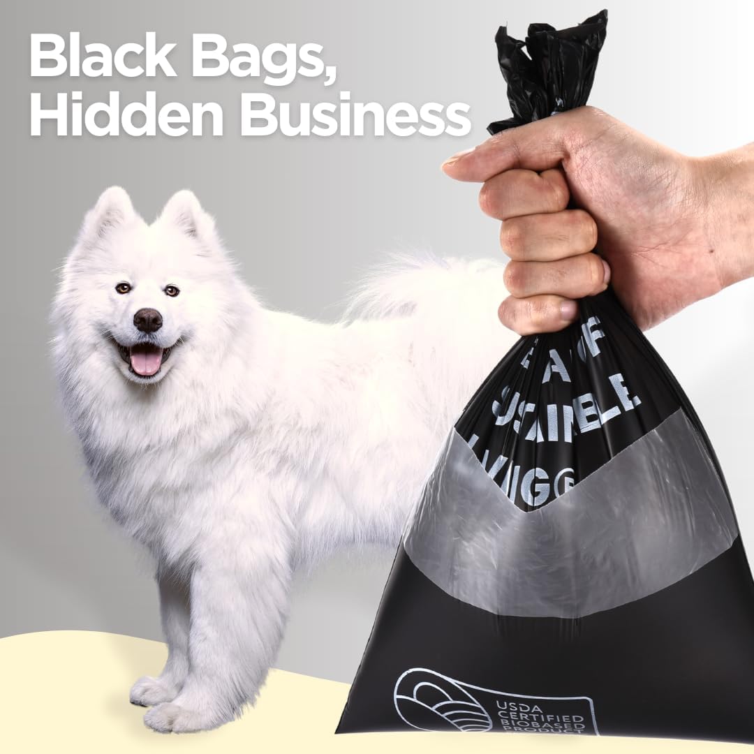 Commercial Pull-Strap Header Dog Poop Bags, 38% USDA Certified Plant-Based, Leak-Proof and Tear