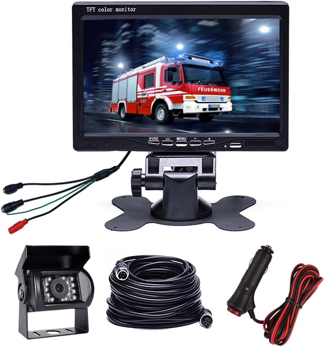 Hikity Backup Camera with Monitor Kit, Waterproof 18 IR LED Night Vision Reverse Camera + 7" Rear