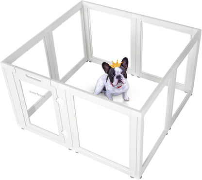Clear Acrylic Plastic Dog Playpen - Clear Dog Play Pen - Easy Assemble Acrylic Dog Playpen - Puppy