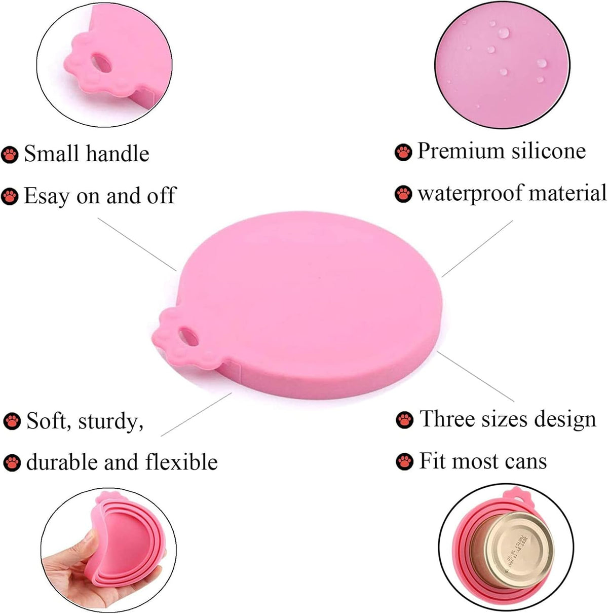 Can Lids | 4 Pack | Universal BPA Free Silicone Pet Food Can Covers | Fit Most Dog Cat Food Canned