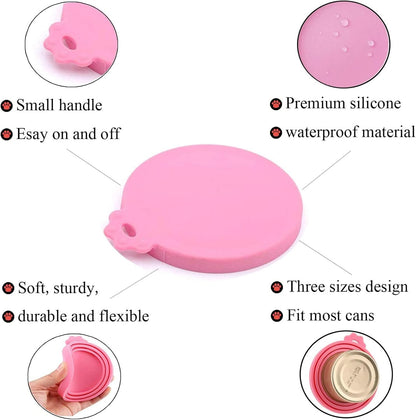 Can Lids | 4 Pack | Universal BPA Free Silicone Pet Food Can Covers | Fit Most Dog Cat Food Canned