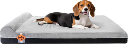 Laifug Orthopedic Memory Foam Extra Large Dog Bed with Pillow and Durable Waterproof Liner with