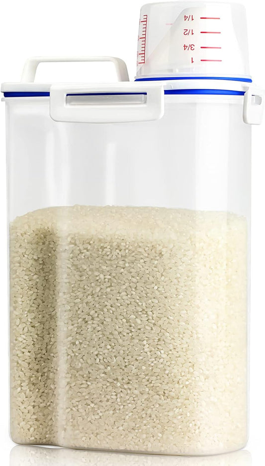 Rice Storage Container, 3 to 5Lbs Dry Food Airtight Container, Pet Dog Cat Food Canister, BPA Free