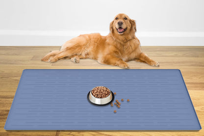 48" x 32" Largest Pet Food Mat, XXXL Silicone Dog Mats for Food and Water, Nonslip Pet Feeding Mats