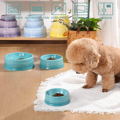 Sweejar Gradient Dog Bowl, Ceramic Dog Food Dish for Puppy and Kitten, Porcelain Pet Bowl for Food