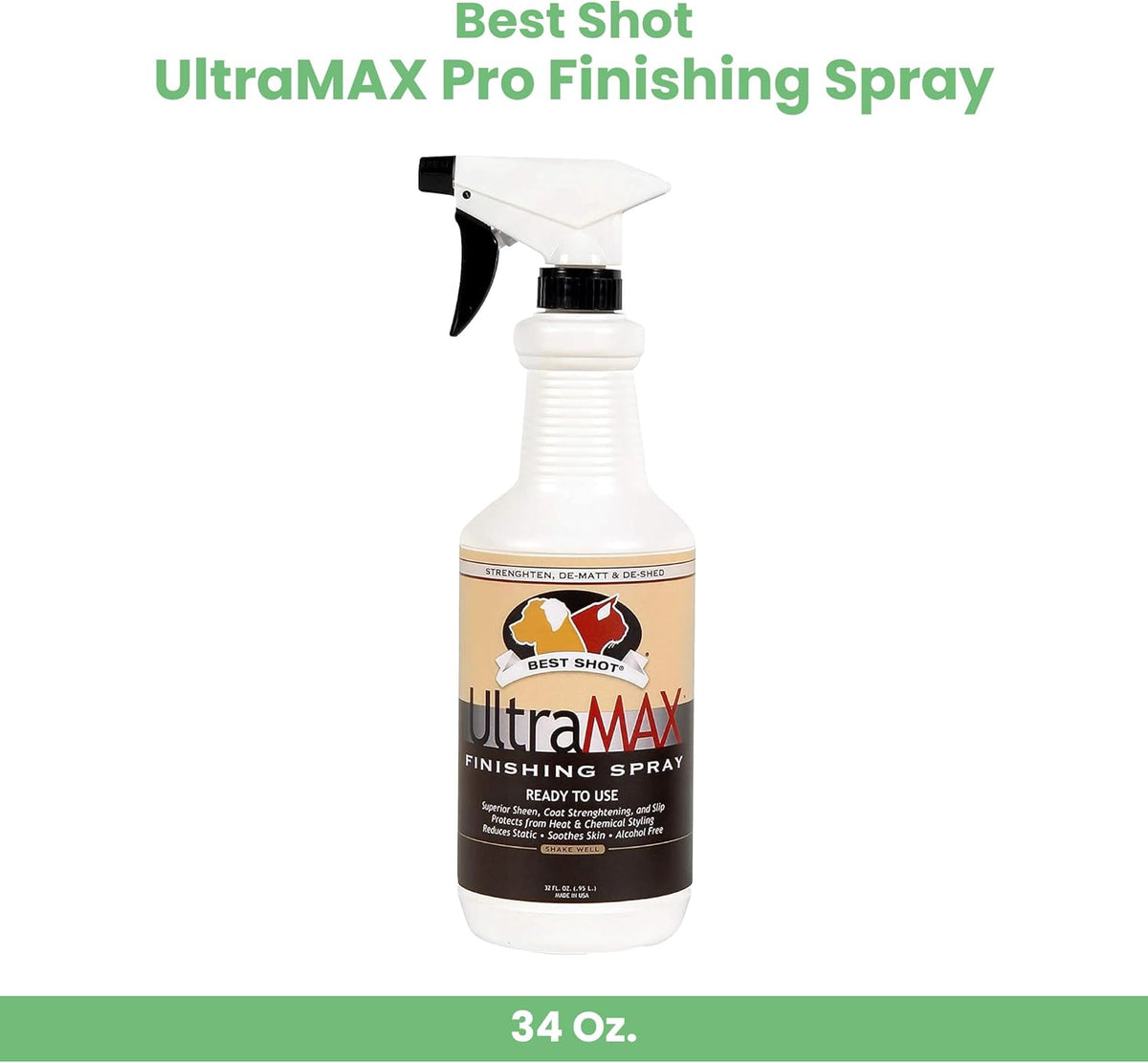 Best Shot UltraMAX Pro Finishing Spray, Ideal Detangler Spray for Pets, Hydrating and Soothing Pet