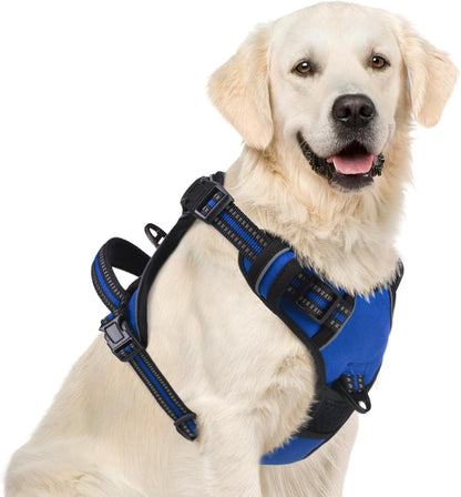 PUPTECK No Pull Dog Harness for Large, Adjustable Reflective Dog Harness with Handle Easy Control