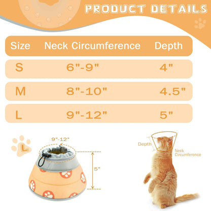 Cat Cone Collar Soft to Stop Licking After Surgery Cat Recovery Collar for Small Large Cats