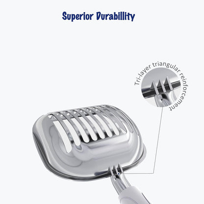 WePet Cat Litter Scoop, Aluminum Alloy Sifter, Kitty Metal Scooper, Deep Shovel, Long Handle, Poop