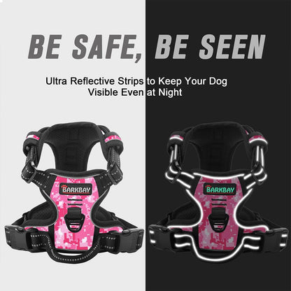 BARKBAY No Pull Dog Harness Front Clip Heavy Duty Reflective Easy Control Handle for Large Dog