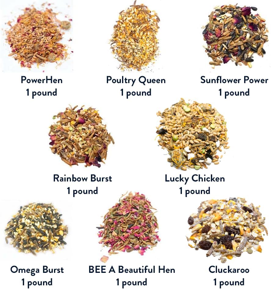 Pampered Chicken Mama Chicken Treat for Hens 8 Pounds Sampler Bundle: 8 Different Treats in One