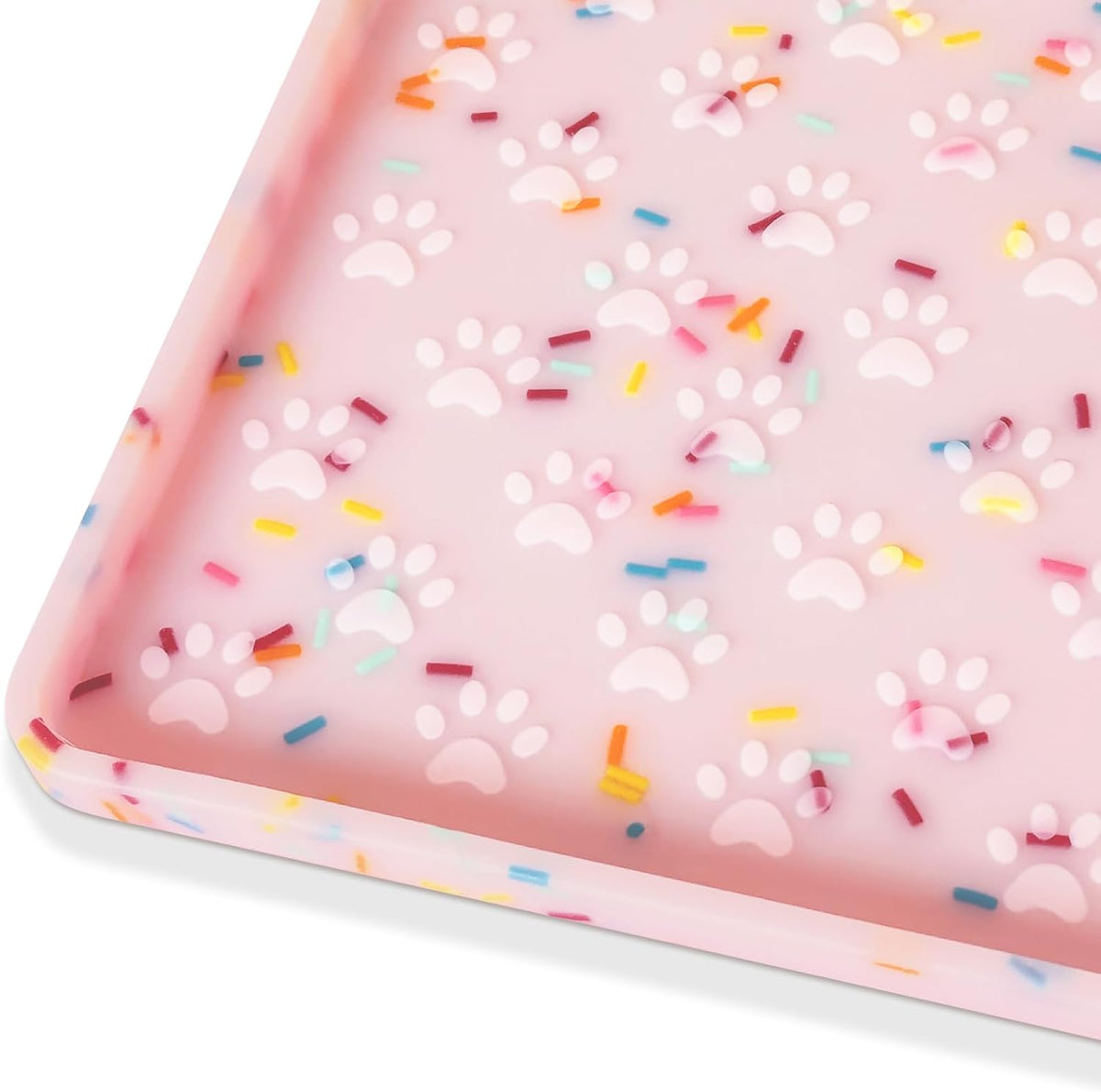 Ptlom Dog Food Mat Anti-Slip Dog Bowl Mats for Food and Water, Waterproof Pet Placemat Prevents