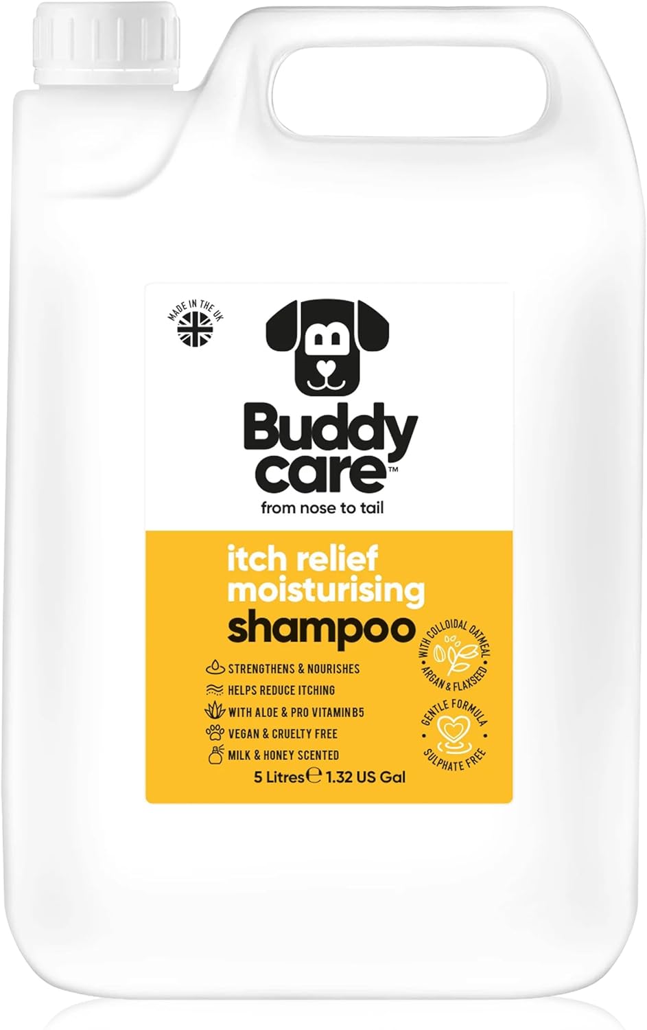 Itch Relief Dog Shampoo by Buddycare | Deep Cleansing Shampoo for Dogs | Fresh Scented | with Aloe