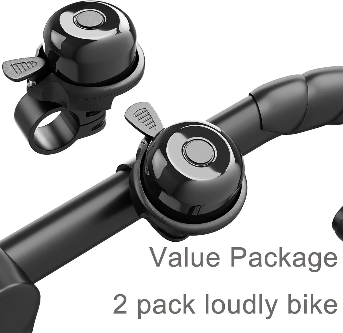 2 Pack Classic Bike Bell, Bicycle Bell Loud Crisp Clear Sound Bicycle Bike Bell City Bike BMX Bike