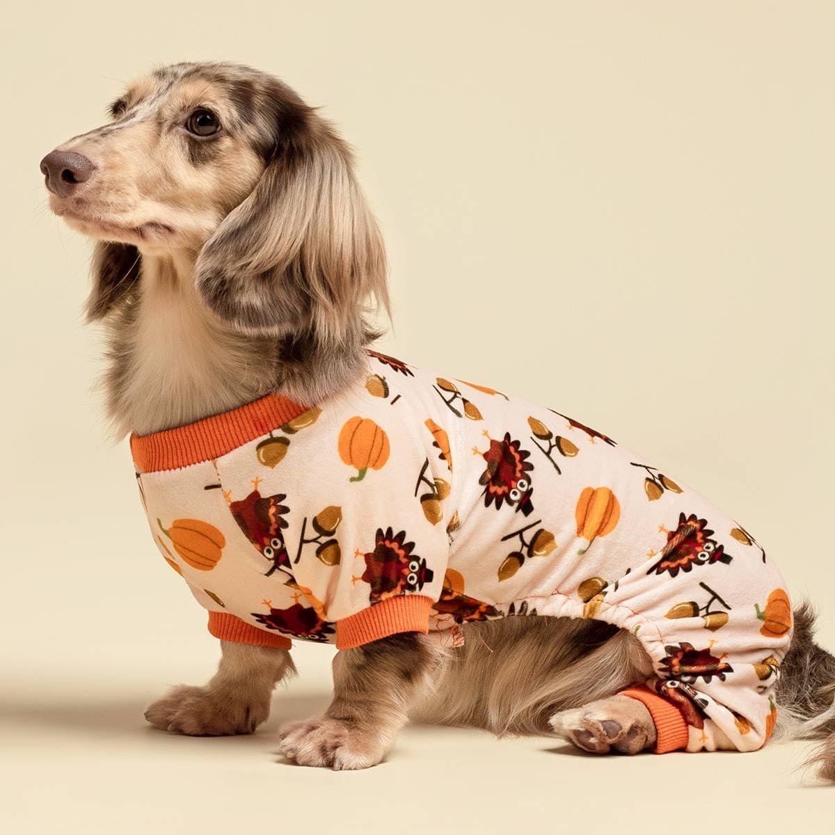 Fitwarm Thanksgiving Turkey Dog Pajamas, Funny Dog Winter Clothes for Small Dogs Girl Boy, Pet