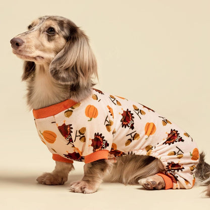 Fitwarm Thanksgiving Turkey Dog Pajamas, Funny Dog Winter Clothes for Small Dogs Girl Boy, Pet
