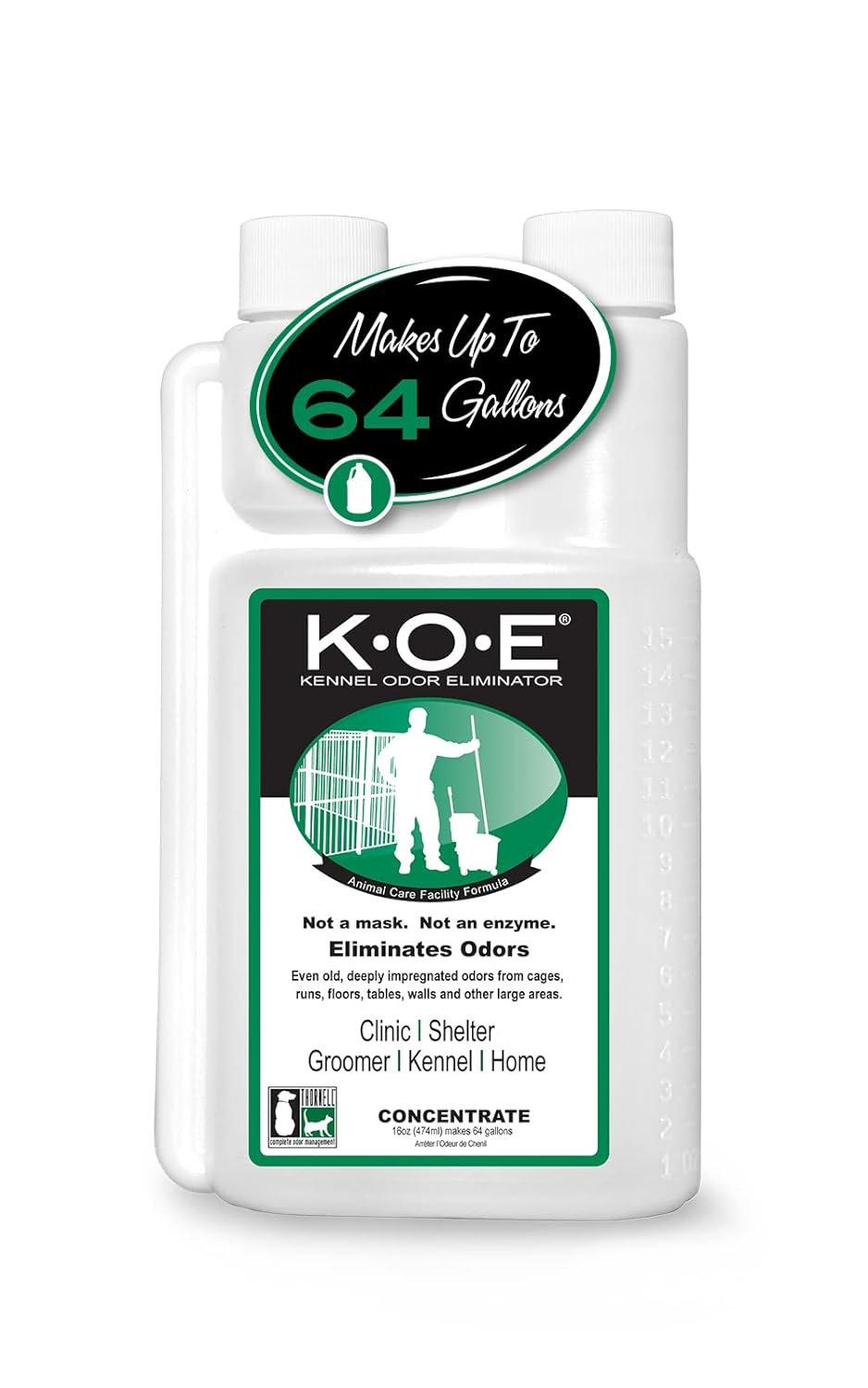 Odorcide, Thornell KOE Kennel Odor Eliminator Concentrate, Great for Cages, Runs, Floors & More