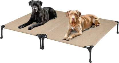Veehoo 2 Pack Raised Dog Bed, Cooling Elevated Dog Bed, Portable Pet Cot with Washable & Breathable