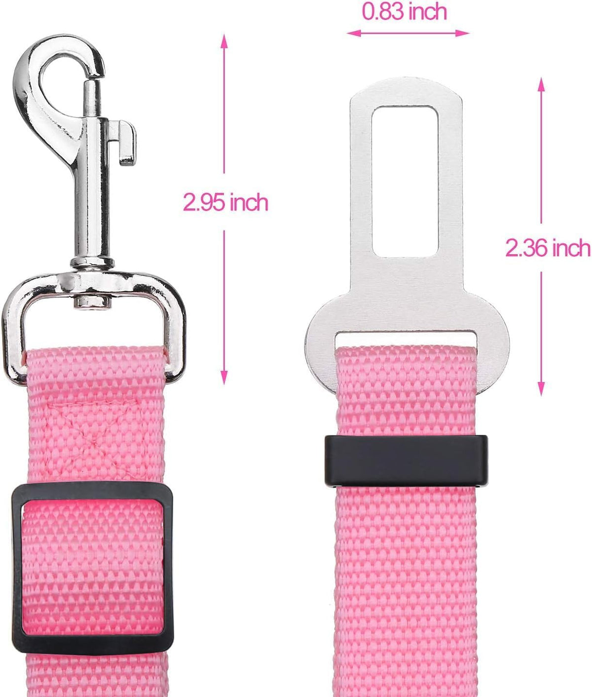 Elisel Elisel 2 Packs Adjustable Length Pet Dog Cat car seat Belt Pet seat Belt Pet Accessories for