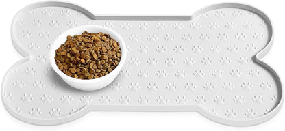 Dog Food Mat Anti-Slip Silicone Dog Bowl Mat Thicker Pet Placemat Waterproof Cat Feeder Pad with