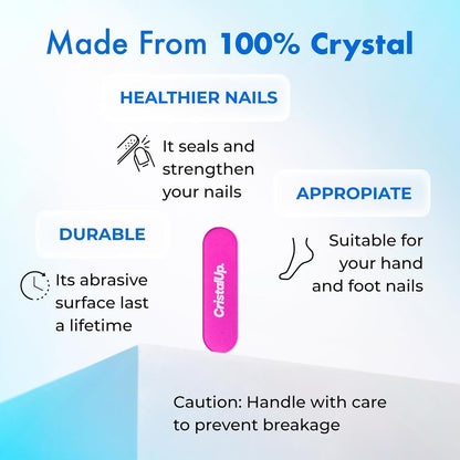 Crystal Nail File 1.6 in, Mini Glass File Ideal for Wallet, Durable, Gentle on Nails, Perfect for