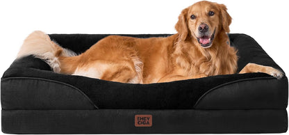 EHEYCIGA Memory Foam XL Dog Bed for XLarge Sized, Extra Large Orthopedic Dog Sofa with Sides and