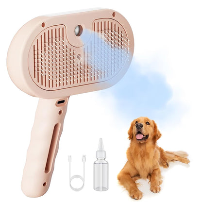 Dog Steam Brush 3 in 1 Cat Brush with Steam and Release Button Grooming Tool for Indoor Pets Dogs
