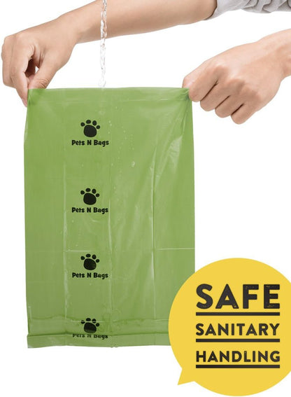 Poop Bags, Environment Friendly Pets N Bags Dog Waste Bags, Biodegradable, Refill Rolls, Includes