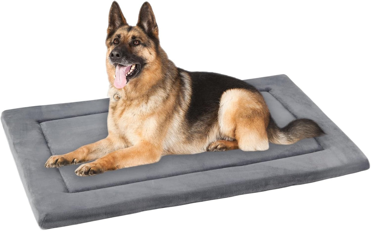KHONSU PET Dog Bed Mat for Crate 1.1in Slim Cooling Pad Reversible Flannel & Waterproof Canva for