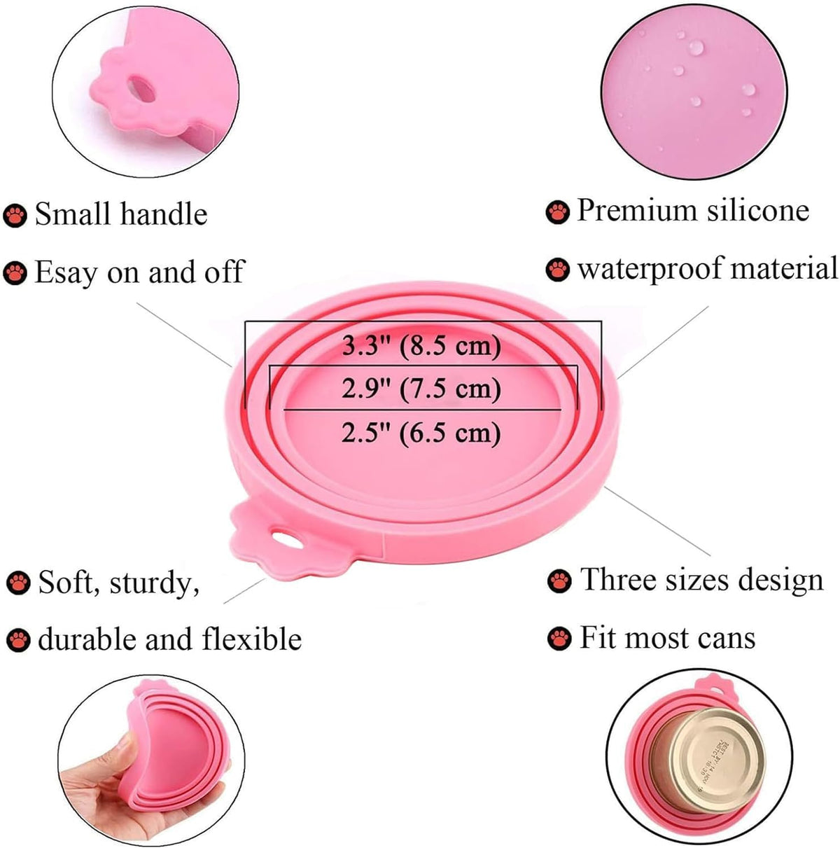 Can Lids/Universal BPA Free Silicone Pet Can Cover Lids for Dog and Cat Food/One Can Cap Fit Most