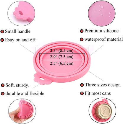 Can Lids/Universal BPA Free Silicone Pet Can Cover Lids for Dog and Cat Food/One Can Cap Fit Most